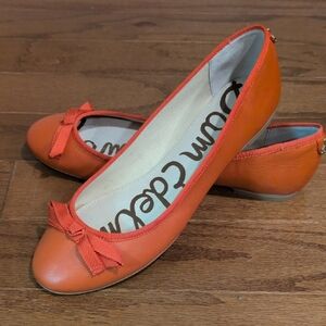 NEW Sam Edelman Orange Ballet Flats with Bow